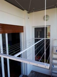 Compact Single Ceiling Clothesline with Pulley System 
