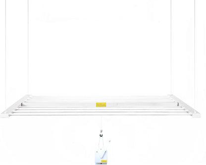 Compact Single Ceiling Clothesline with Pulley System 
