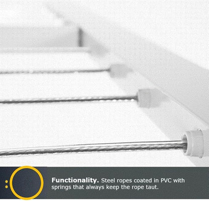 Compact Single Ceiling Clothesline with Pulley System 